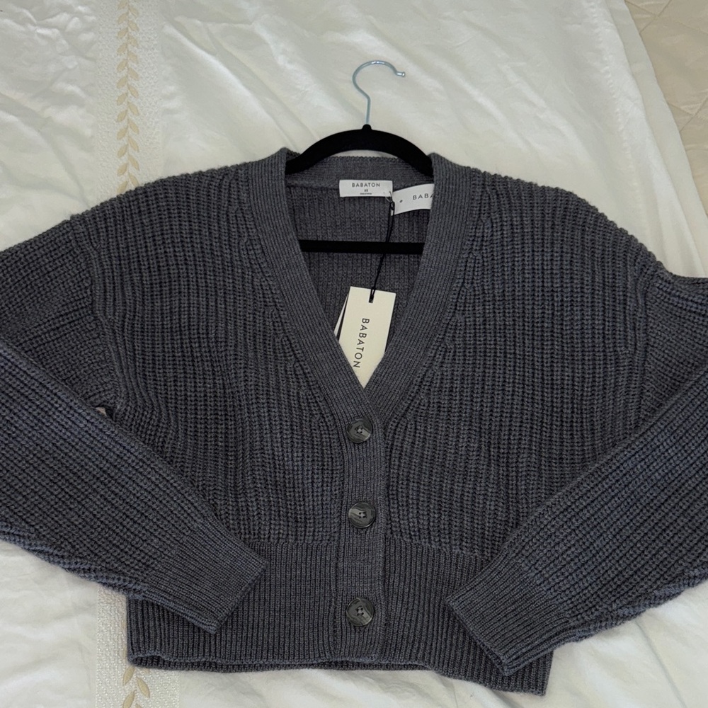 Babaton Charcoal Cardigan Sweater